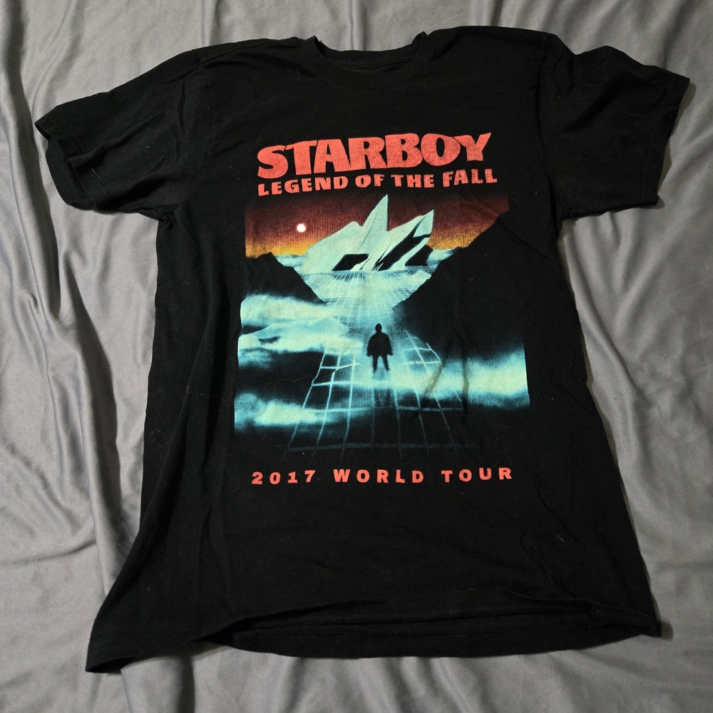 The Weeknd 2017 Starboy XO World Tour Graphic T Shirt Men's Small Black MusicTee
